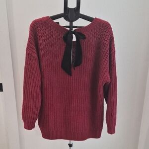 Torrid Red Sweater with Black Bow Accent Size 2x
